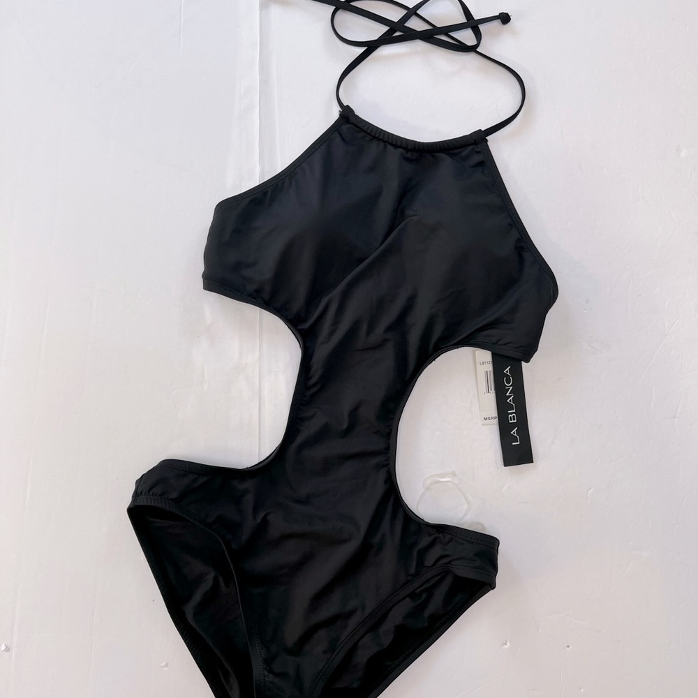 NWT La Blanca Tummy Control Halter Cutout One Piece